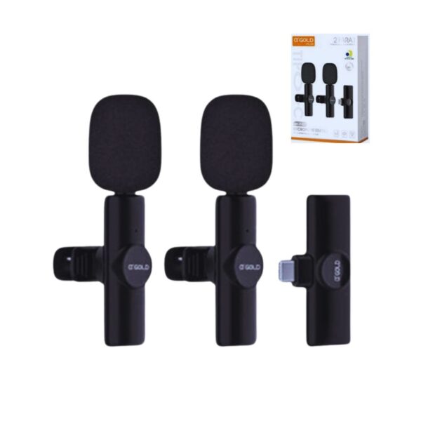 MICROFONE DE LAPELA TIPO C DUPLO AGOLD PLUS MCF-07