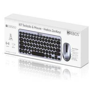 KIT TECLADO E MOUSE SEM FIO IF-241 HREBOS ZENKEYS