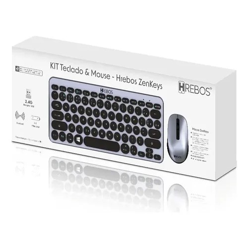 KIT TECLADO E MOUSE SEM FIO IF-241 HREBOS ZENKEYS KIT TECLADO E MOUSE SEM FIO IF-241 HREBOS ZENKEYS