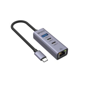 SWITCH USB C HUB 4 PORTAS FLOWHUB USB C/USB/RJ45 AD-263C HREBOS PREMIUM