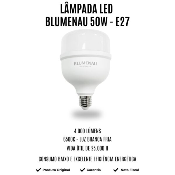 LAMPADA LED 50W 6500K E27 100-240V BLUMENAU 03507016
