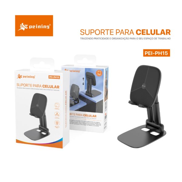 SUPORTE DE MESA PARA CELULAR UNIVERSAL AJUSTAVEL PEINING PEI-PH15