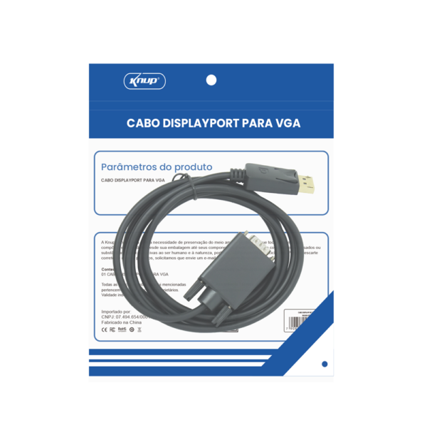 CABO DYSPLAYPORT PARA VGA 1,80M KP-YP5007 KNUP