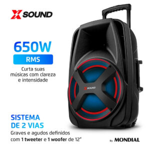 CAIXA DE SOM BLUETOOTH MONDIAL X SOUND 650W RMS CM-650-N 7044-01