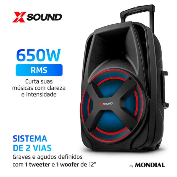 CAIXA DE SOM BLUETOOTH MONDIAL X SOUND 650W RMS CM-650-N 7044-01