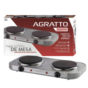 FOGAO ELETRICO DE MESA DUAS BOCAS 2000W FM-02 AGRATTO