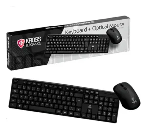 KIT TECLADO E MOUSE USB COM FIO KROSS ELEGANCE KE-KM400 PRETO