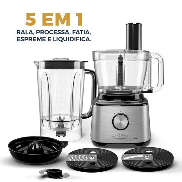 MULTIPROCESSADOR BRITANIA 5 EM 1 1300W BMP2000 DUAS VELOCIDADES 220V